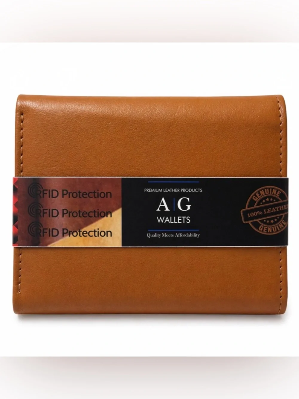 AG Wallets Men's Genuine Leather Wallet - RFID Protection